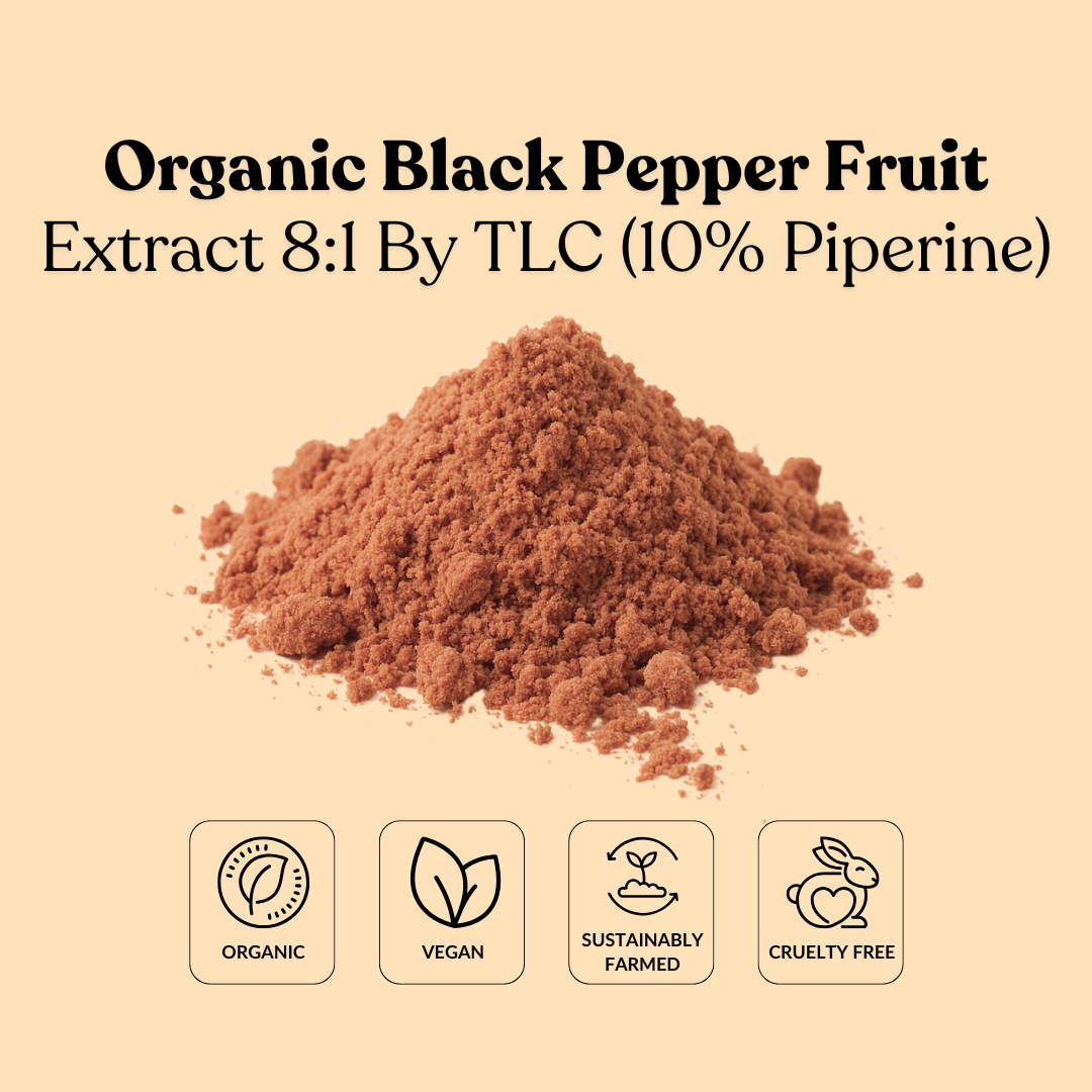 Organic Black Pepper Fruit Extract 8:1 By TLC (10% Piperine)
