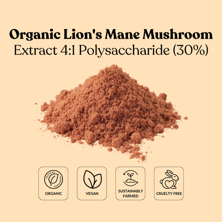 Organic Lion's Mane Mushroom Extract 4:1 Polysaccharide (30%) – Total ...