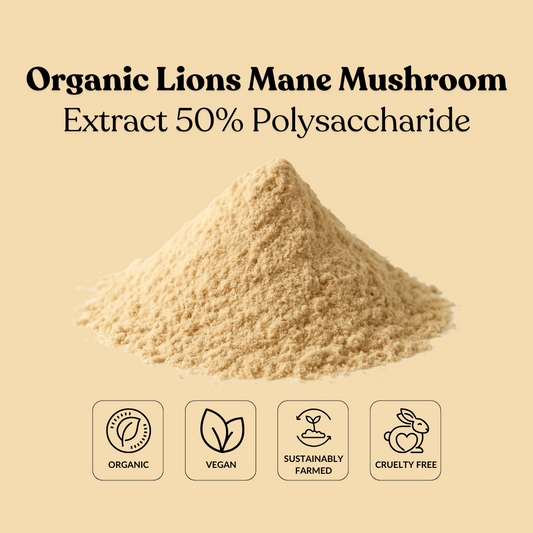 Organic Lions Mane Mushroom Extract 50% Polysaccharide