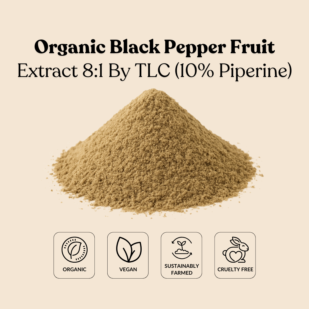 Organic Black Pepper Fruit Extract 8:1 By TLC (10% Piperine)