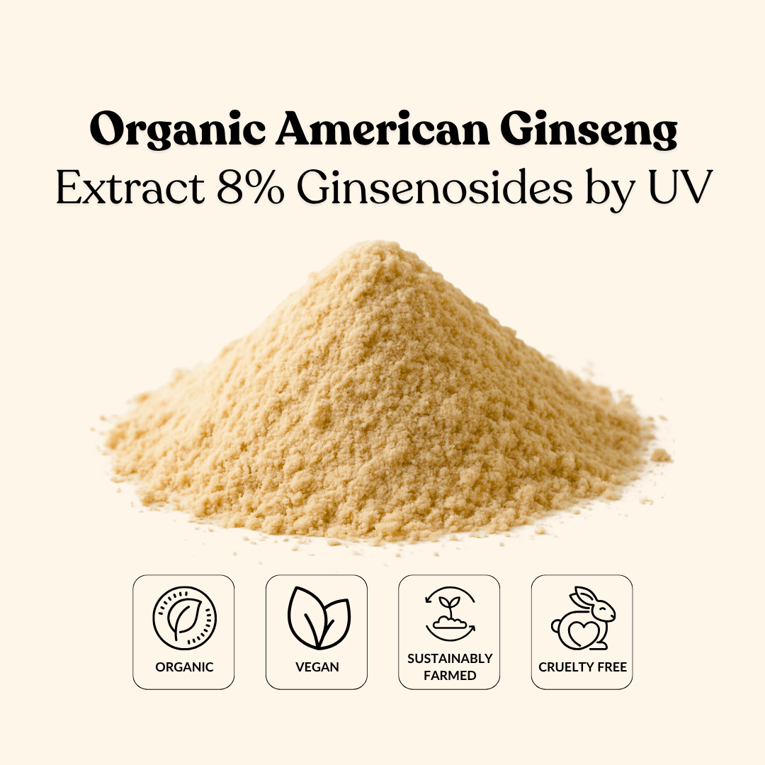 Organic American Ginseng Extract 8% Ginsenosides by UV